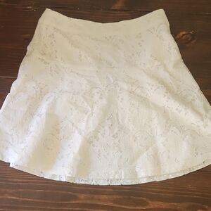 New York & Company White Lace A-Line Skirt